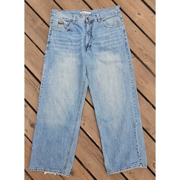Vintage Y2K Ecko Unlimited Loose Fit Baggy Hip Hop Denim Jeans Mens 36 Grunge - Picture 1 of 9
